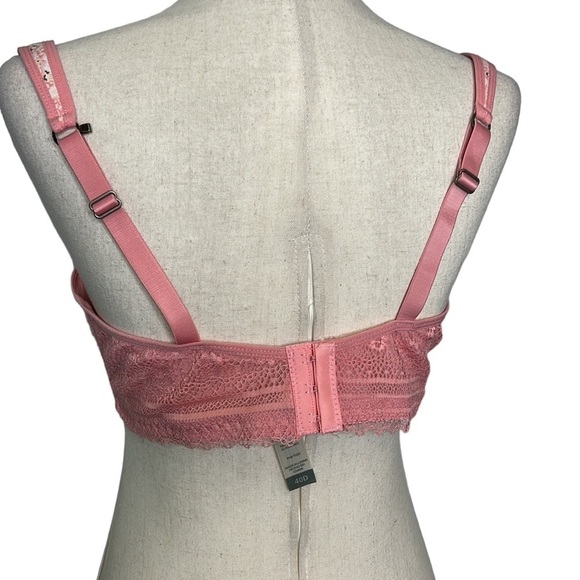 Lucky Brand Pink Floral Bra Size 40D Underwire Lace Back - Picture 2 of 6